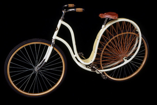 The Cygnet Cycle, ca. 1898<br>
Stoddard Manufacturing Co.<br>
Dayton, Ohio<br>
United States<p>

The Cygnet's curved frame was designed to absorb all shocks; a beautiful and rare feature was its celluloid fender.